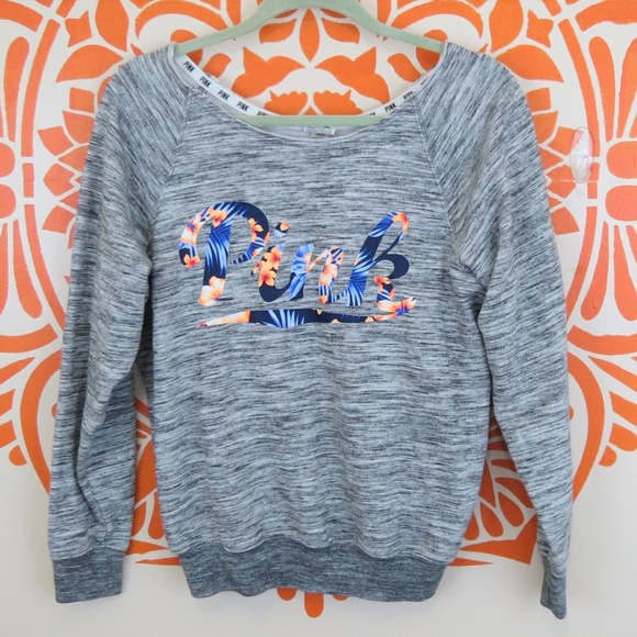 PINK Victoria's Secret Tops - Pink Victoria's Secret Gray Sweatshirt XS
